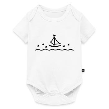 Requins et voilier - Body à manches courtes Premium Bébé - blanc - Devant