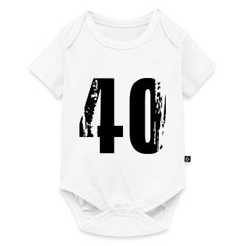40 - Nummer - Baby Premium Kurzarmbody - Weiß - Vorne