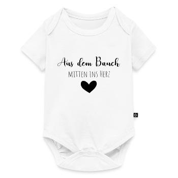 Aus dem Bauch, mitten ins Herz - Baby Premium Kurzarmbody - Weiß - Vorne