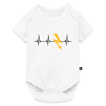 strom puls herzschlag frequenz elektrisch blitz en - Baby Premium Kurzarmbody - Weiß - Vorne