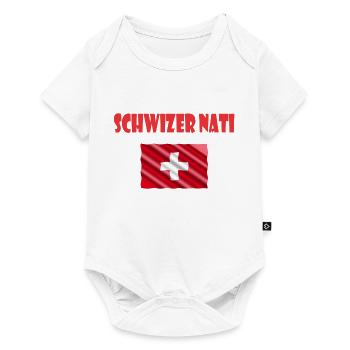 Fanartikel Schweiz Nationalmanschaft - Baby Premium Kurzarmbody - Weiß - Vorne