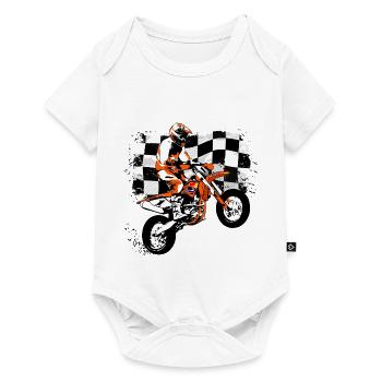 Supermoto Racing - Baby Premium Kurzarmbody - Weiß - Vorne