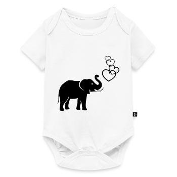 elefanten_love_02 - Baby Premium short-sleeve bodysuit - white - Front