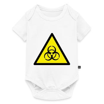 Warnung vor Biogefährung - Baby Premium Kurzarmbody - Weiß - Vorne