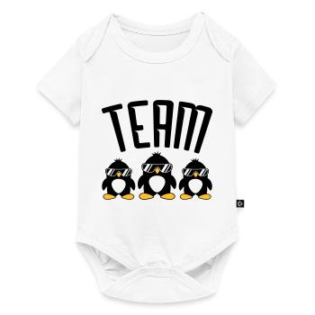 Logo Team Pinguine - Baby Premium Kurzarmbody - Weiß - Vorne