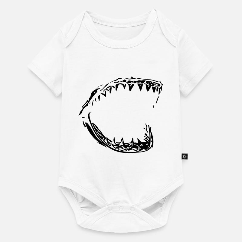 Mors de requin vecteur géant - Body à manches courtes Premium Bébé - blanc