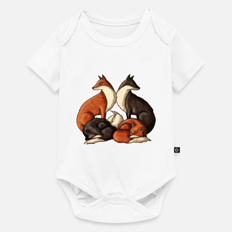 renards - Body à manches courtes Premium Bébé - blanc