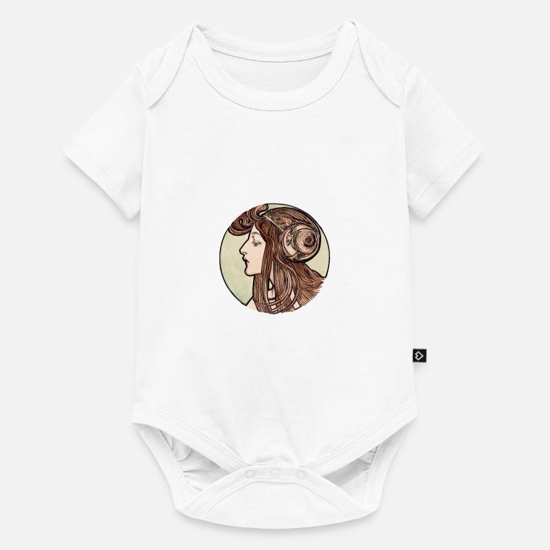 Vitrail Alphonse Maria Mucha # 3 - Body à manches courtes Premium Bébé - blanc