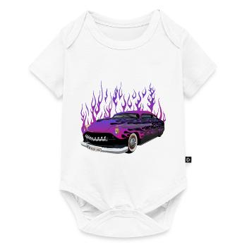 vintage car hot rod old American flame - Baby Premium short-sleeve bodysuit - white - Front