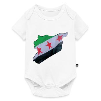 Drapeau de la Syrie sur la carte de la Syrie - Body à manches courtes Premium Bébé - blanc - Devant