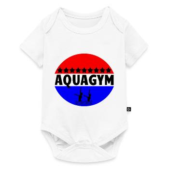 AQUAGYM silhouettes (noir, demi-cercles) - Body à manches courtes Premium Bébé - blanc - Devant