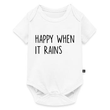 Happy when it rains quote graphic - Baby Premium short-sleeve bodysuit - white - Front