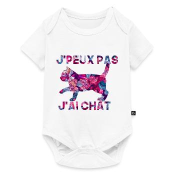 j'peux pas j'ai chat - Body à manches courtes Premium Bébé - blanc - Devant