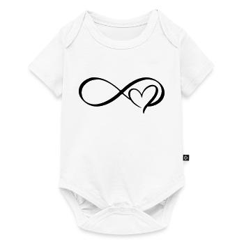 Infinite signs with heart love - Baby Premium short-sleeve bodysuit - white - Front