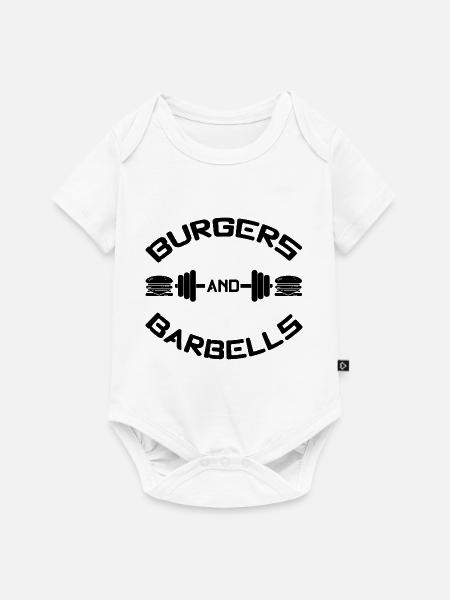 Burgers and Barbells - Baby Premium Kurzarmbody - Weiß