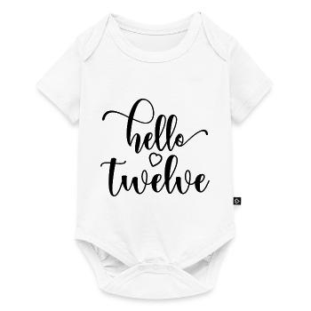 Hello Twelve - Mignon cadeau de 12e anniversaire pour les filles - Body à manches courtes Premium Bébé - blanc - Devant