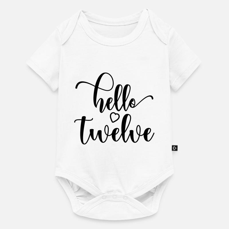 Hello Twelve - Mignon cadeau de 12e anniversaire pour les filles - Body à manches courtes Premium Bébé - blanc