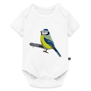 Blue Skateboard Bird Patinage Drôle Animal - Body à manches courtes Premium Bébé - blanc - Devant