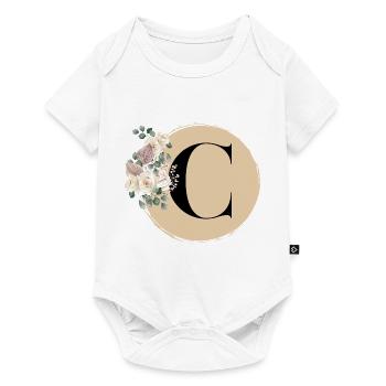 lettre C - Body à manches courtes Premium Bébé - blanc - Devant