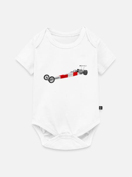 Dragster Rennfahrzeug - Baby Premium Kurzarmbody - Weiß