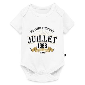 54 Ans Anniversaire Vintage Né(e) en Juillet 1968 - Body à manches courtes Premium Bébé - blanc - Devant