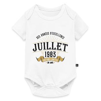 39 Ans Anniversaire Vintage Né(e) en Juillet 1983 - Body à manches courtes Premium Bébé - blanc - Devant