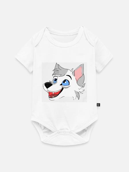 Lächelnder Wolf - Baby Premium Kurzarmbody - Weiß