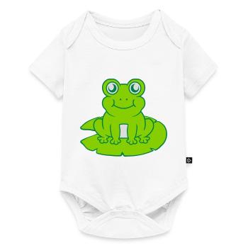 Grenouille assise nénuphar Seeblatt - Body à manches courtes Premium Bébé - blanc - Devant