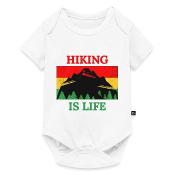 La randonnée est la vie tshirt de montagne - Body à manches courtes Premium Bébé - blanc - Devant