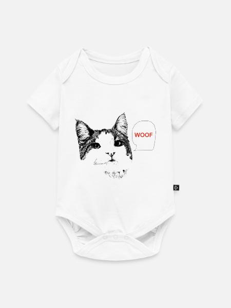 Katzen-Wuff - Baby Premium Kurzarmbody - Weiß