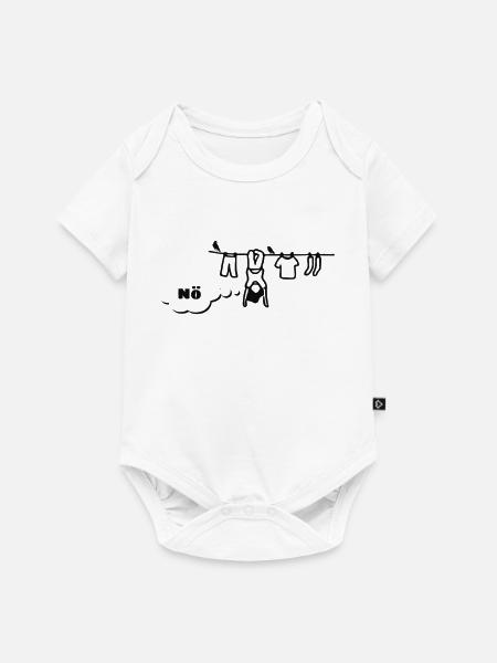 nö hängend an der Wäscheleine - Baby Premium Kurzarmbody - Weiß