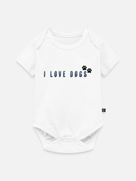 Ich liebe Hunde - Baby Premium Kurzarmbody - Weiß