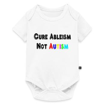 T-shirt Guérir le capacitisme et non l’autisme - Body à manches courtes Premium Bébé - blanc - Devant