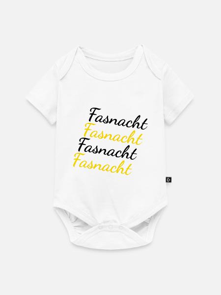 Fasnacht Schwarz Gelb - Baby Premium Kurzarmbody - Weiß