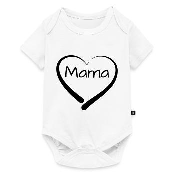 "Mama" Herzmotiv, Mamaspruch, Muttertag,Mamadesign - Baby Premium Kurzarmbody - Weiß - Vorne
