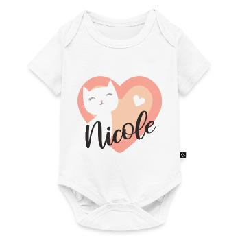 Nicole Surname First Name Kitten - Baby Premium short-sleeve bodysuit - white - Front