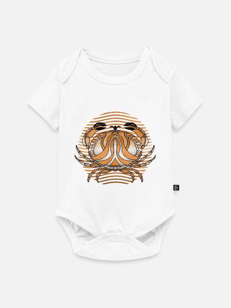 Krebs - Baby Premium Kurzarmbody - Weiß