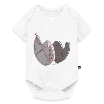 "Bagpipes", Boho Line Art Design, Series "Music" - Baby Premium short-sleeve bodysuit - white - Front