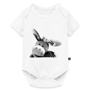 Donkey, stuffed animal, writing, watercolor, - Baby Premium short-sleeve bodysuit - white - Front