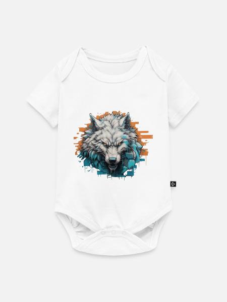 Geist des Nordens - Graffiti-Stil - Baby Premium Kurzarmbody - Weiß
