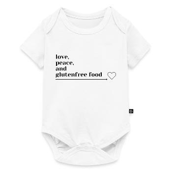 love, peace and glutenfree food - Baby Premium Kurzarmbody - Weiß - Vorne