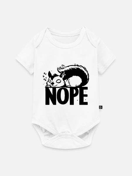 Nope Eichhörnchen Faulenzer Geschenkideen - Baby Premium Kurzarmbody - Weiß