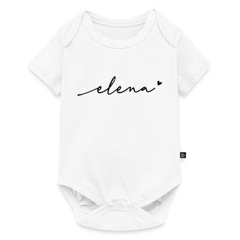 Elena Schreibschrift Name - Baby Premium Kurzarmbody - Weiß - Vorne