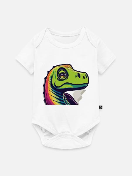 Regenbogen Echse - Baby Premium Kurzarmbody - Weiß