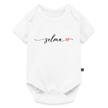 Selma Name Kalligrafie Schrift - Baby Premium Kurzarmbody - Weiß - Vorne