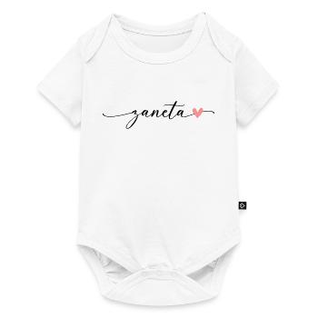 Zaneta Name Calligraphy Font - Baby Premium short-sleeve bodysuit - white - Front