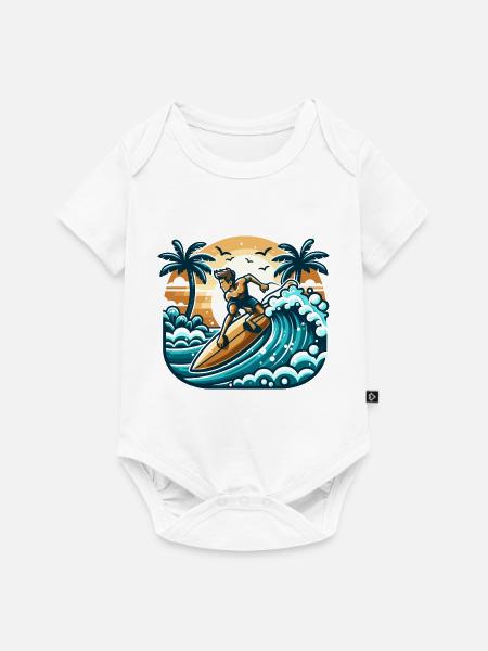 Surfer in Aktion - Baby Premium Kurzarmbody - Weiß