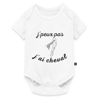 j'peux pas j'ai cheval - Body à manches courtes Premium Bébé - blanc - Devant