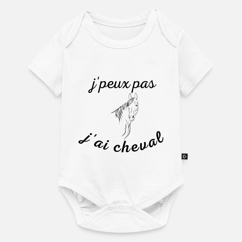 j'peux pas j'ai cheval - Body à manches courtes Premium Bébé - blanc