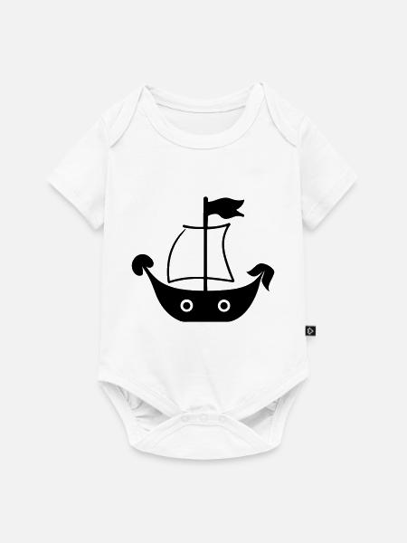 Piratenschiff - Baby Premium Kurzarmbody - Weiß